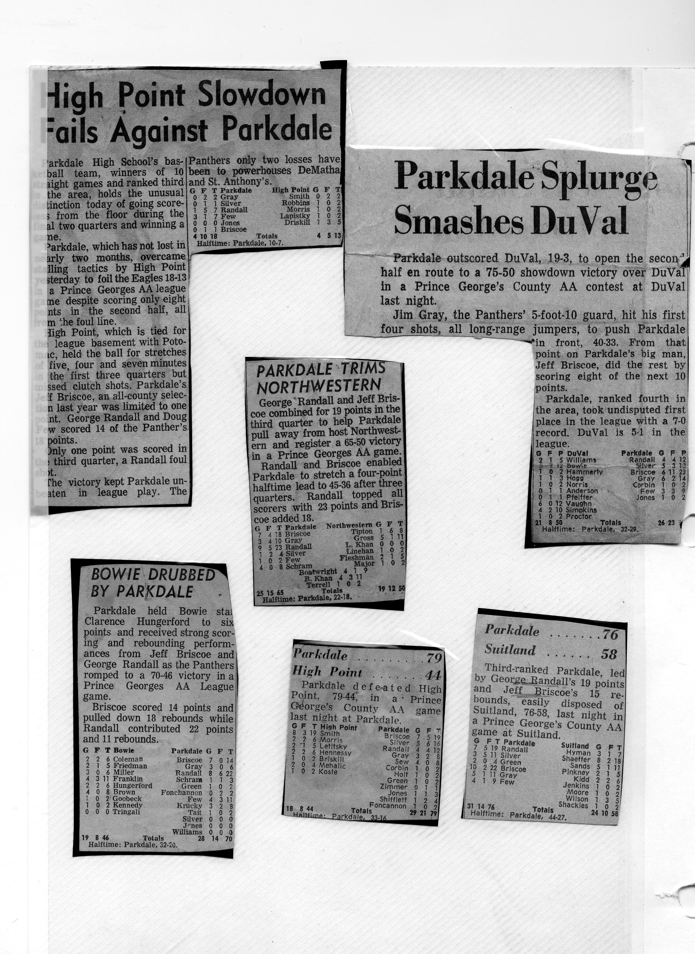 Basketball Newspaper Clippings