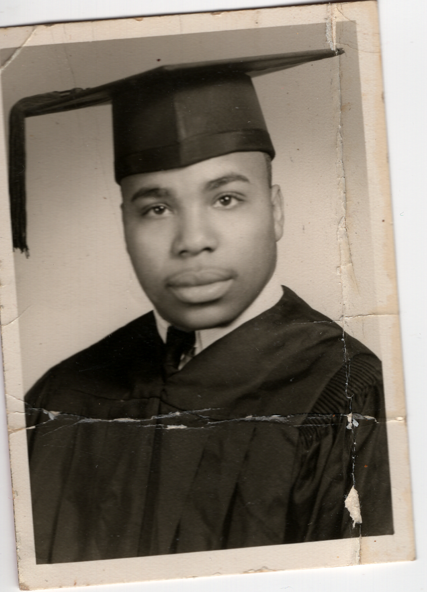 Graduation photo of (name not mentioned), in 1960s-80s.