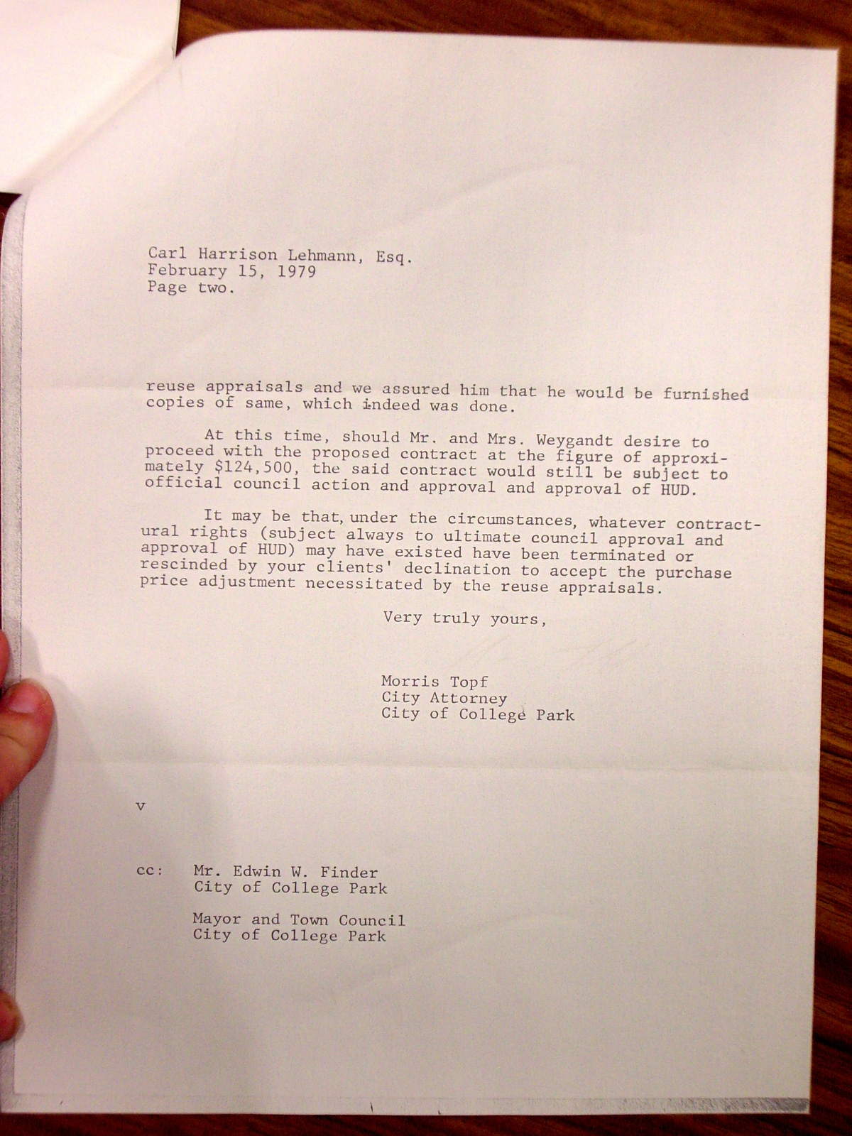 Letter from Morris Topf (duplicate of item-01089 and item-00971)