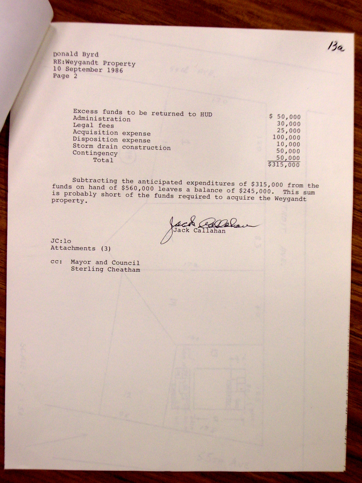 Memorandum from Jack Callahan to Donald Byrd