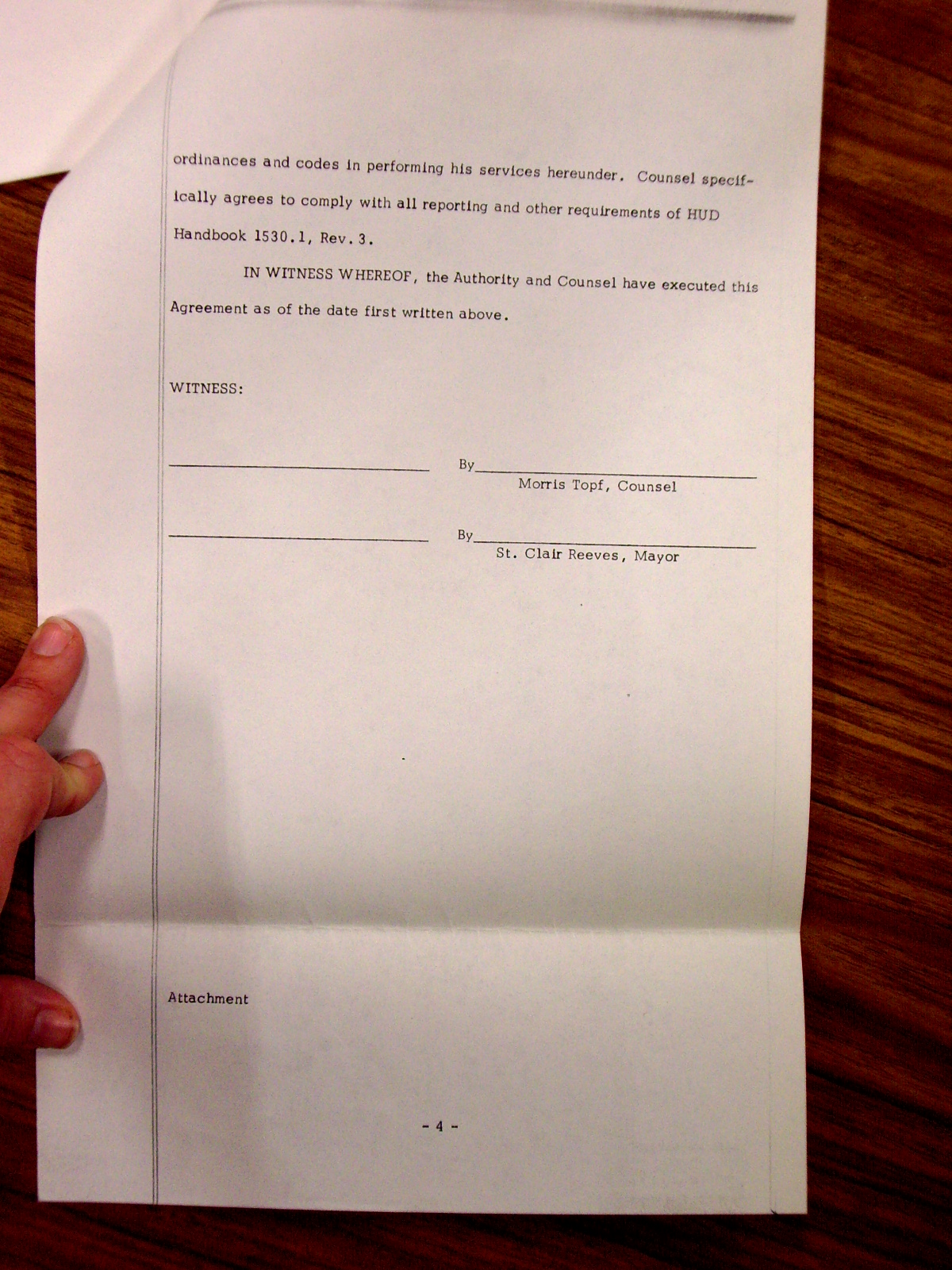 Memo to Leon Shore from Jack Callahan, enclosing Resolution Approving Contract for Litigation Services with Mr. Morris Topf