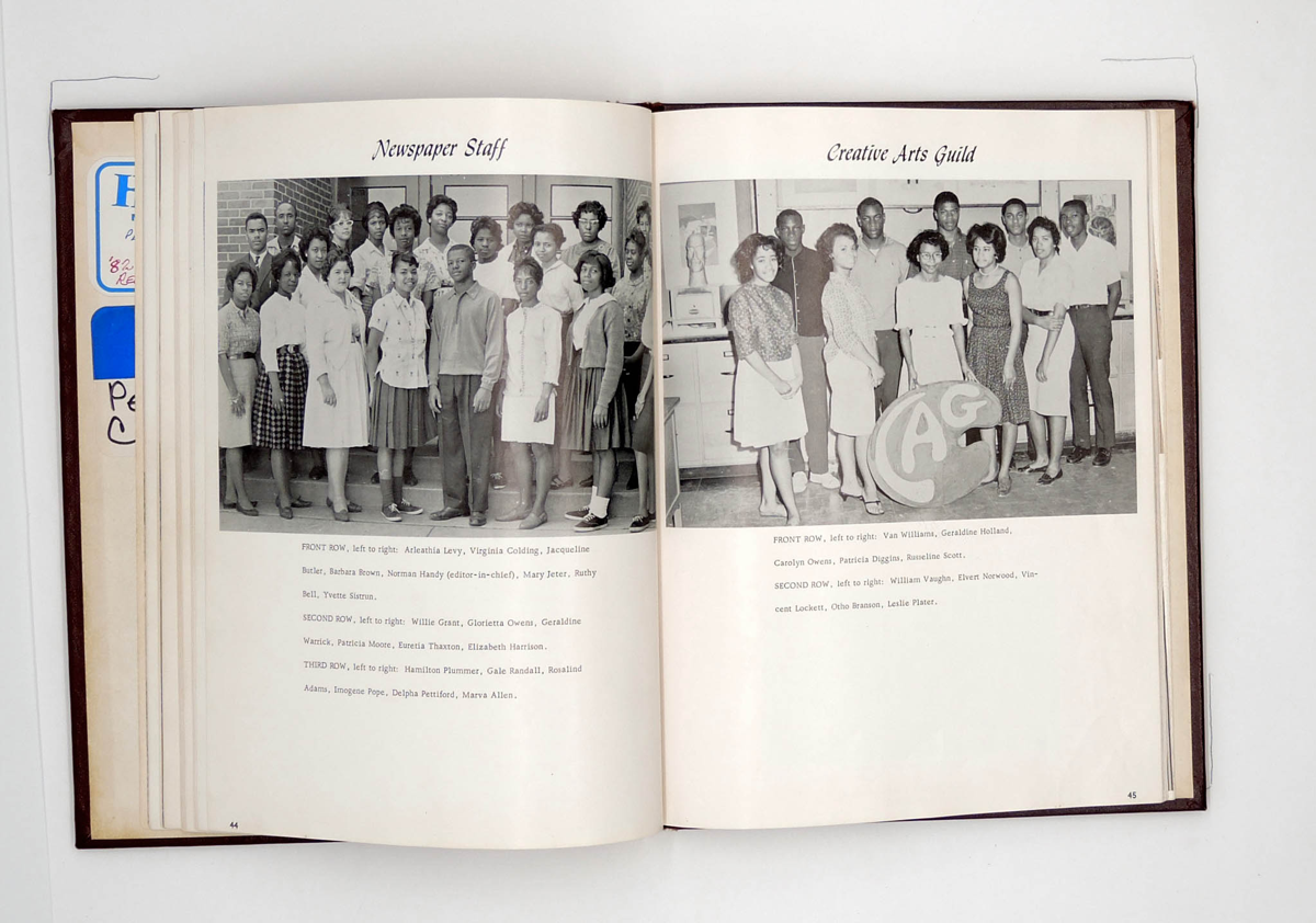Fairmont Heights Highschool 1962 yearbook. Titled "Reflector." Senior year of James Walter Edwards and Pearl Lee Campbell.  See Description for more information about this particular page.