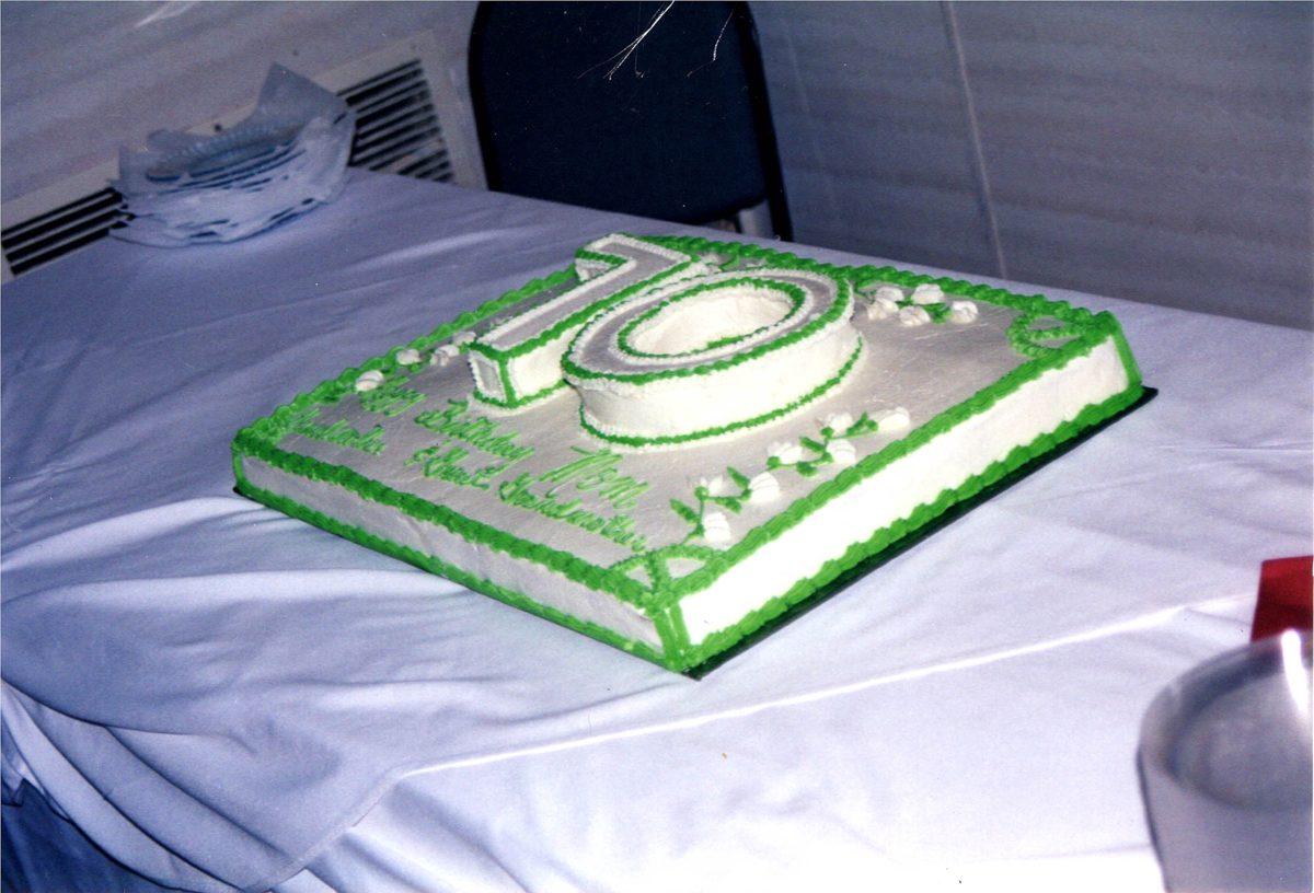 Photo, cake from "Elvers '70th' Birthday Party '02"