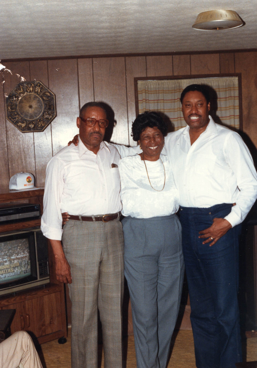 Gasson Bradford Sr., Gasson Bradford Jr., Geraldine Jackson, 70s or early 80s.
