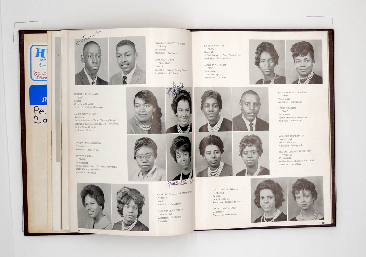 Fairmont Heights Highschool 1962 yearbook. Titled "Reflector." Senior year of James Walter Edwards and Pearl Lee Campbell.  See Description for more information about this particular page.