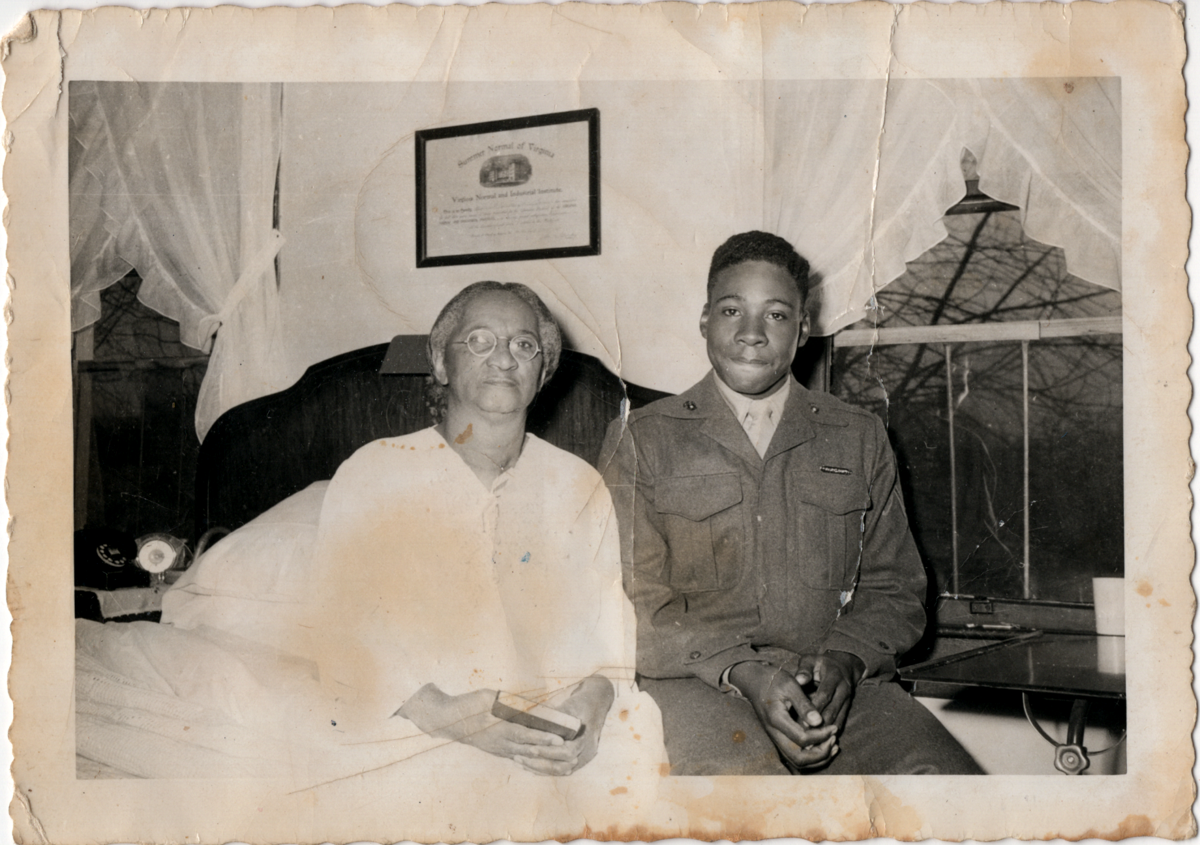 1952 written on back - donor's brother Randolph (who was in Marine Corps)and his paternal grandmother, Fanny.