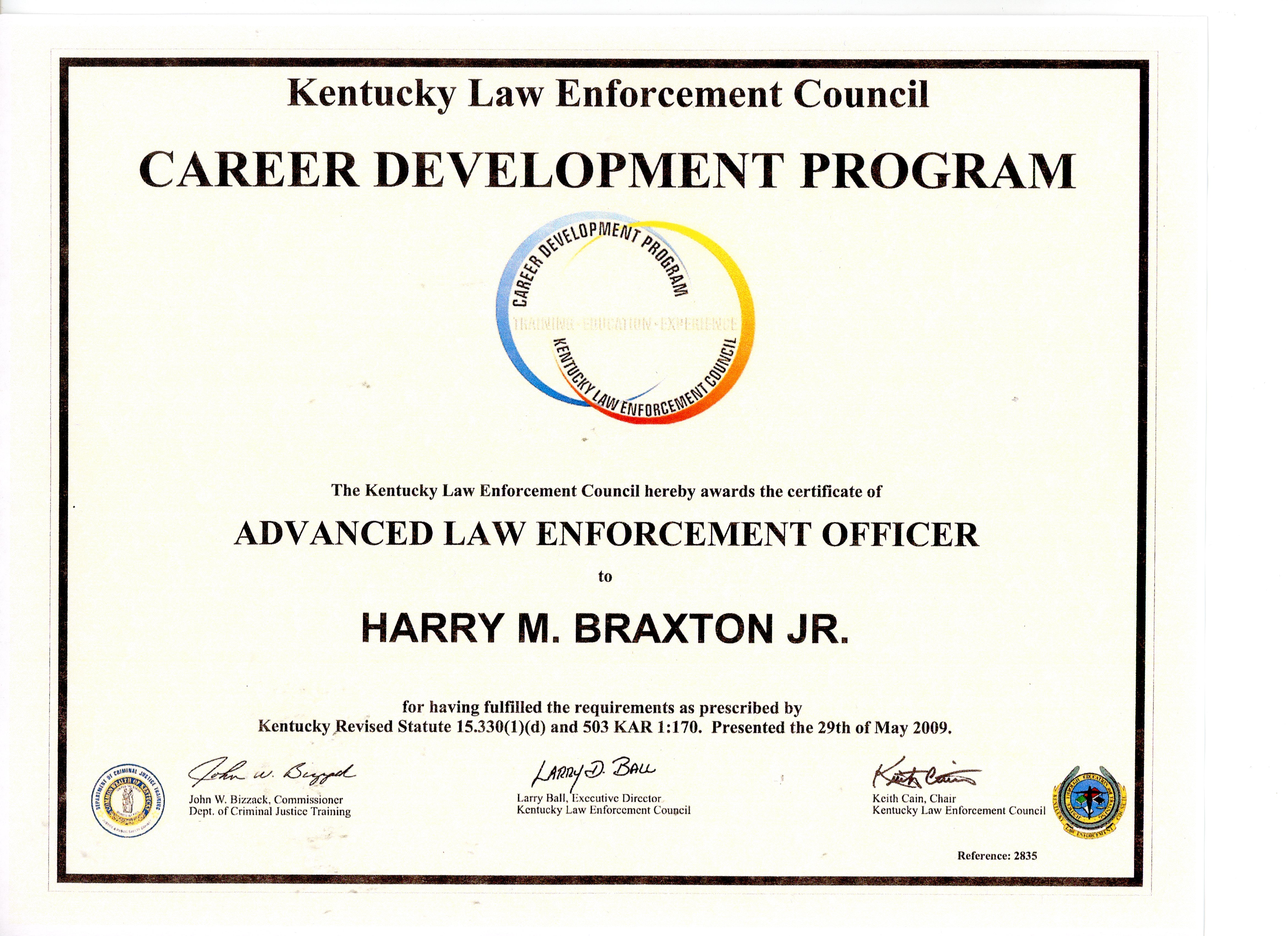 Law Enforcement Officer Certificate