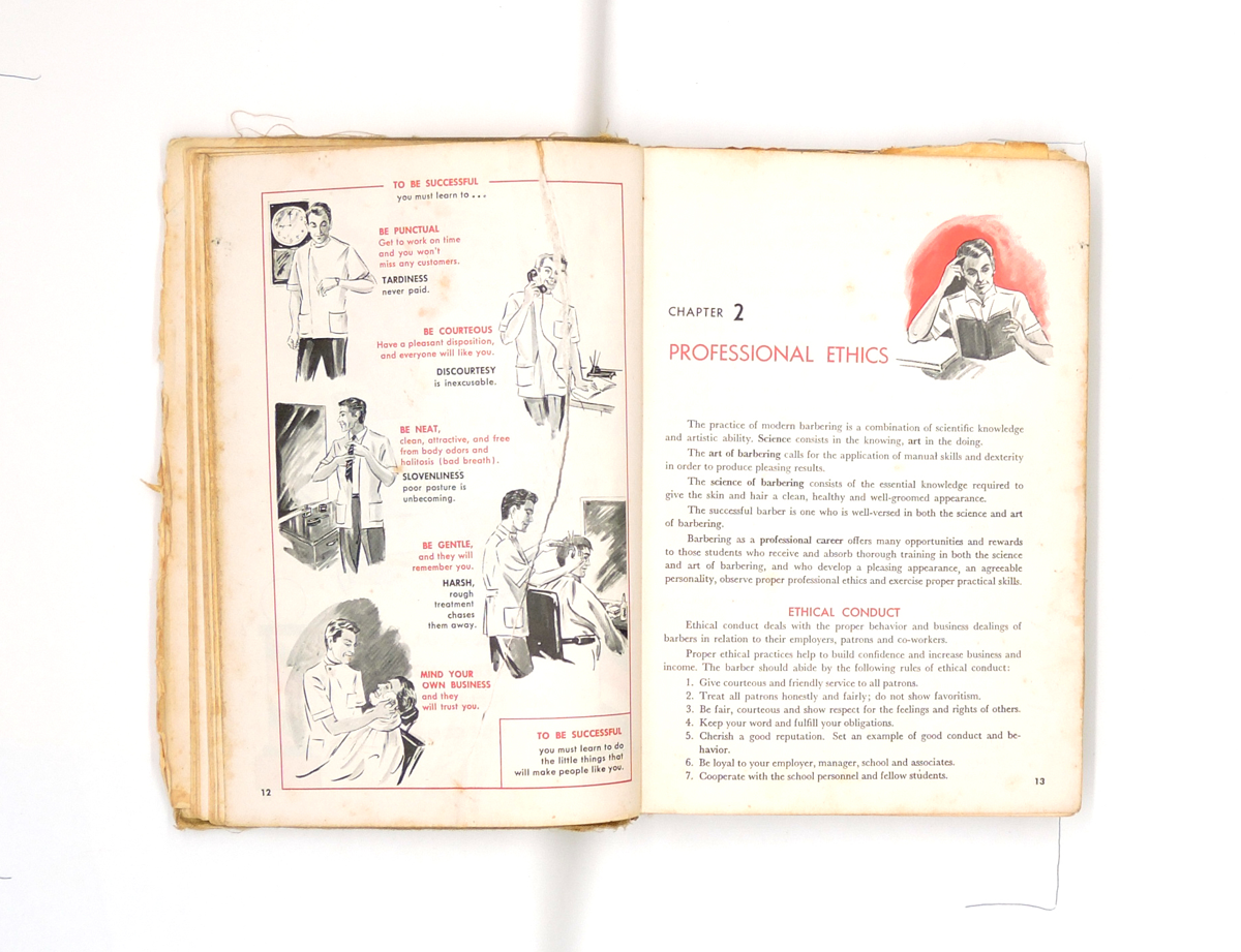 A barber reference book dating back to the sixties.